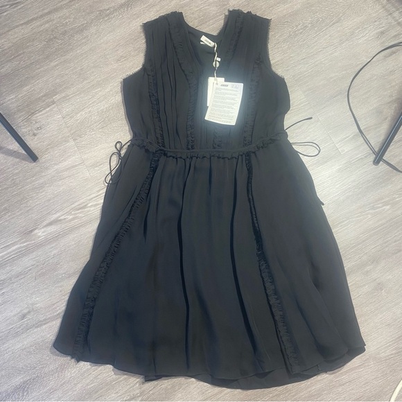 Jason Wu Black Ruffle Chiffon Sleeveless Dress Size 6 NWT - Picture 16 of 16